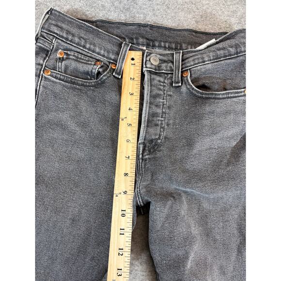 VINTAGE Levis Jeans Womens Size 27 Gray Denim Button Fly Straight 90s Grunge - Picture 4 of 9